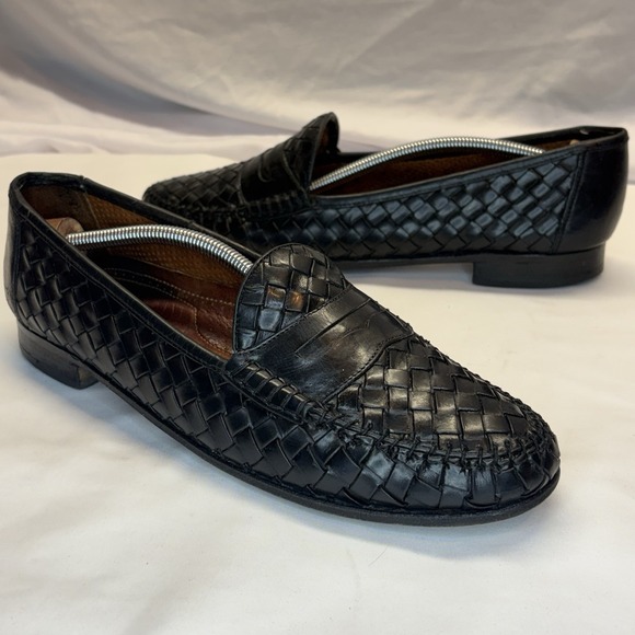 Allen Edmonds St Lucia Loafer Mens 9 D Black Woven Leather Made in